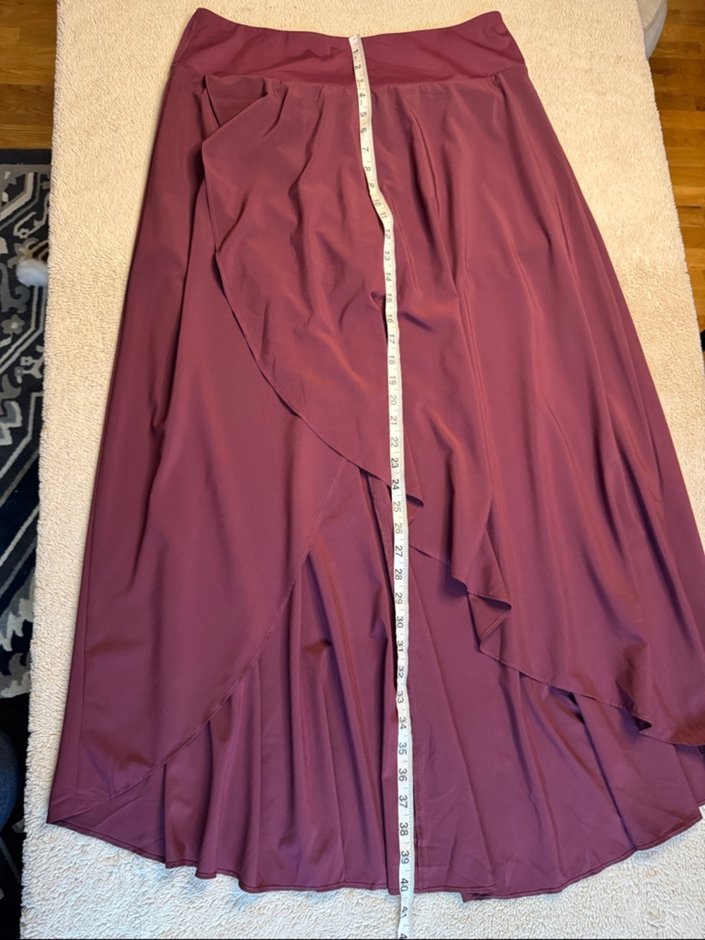 Halara Breezeful High Waisted High Low Skirt sz XL Wine Red Purple Burgundy - Picture 6 of 9